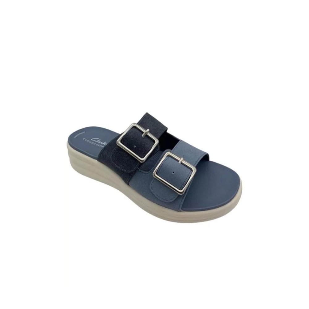 Clarks Cloudsteppers Womens Slide Sandals Drift Buckle Denim 11